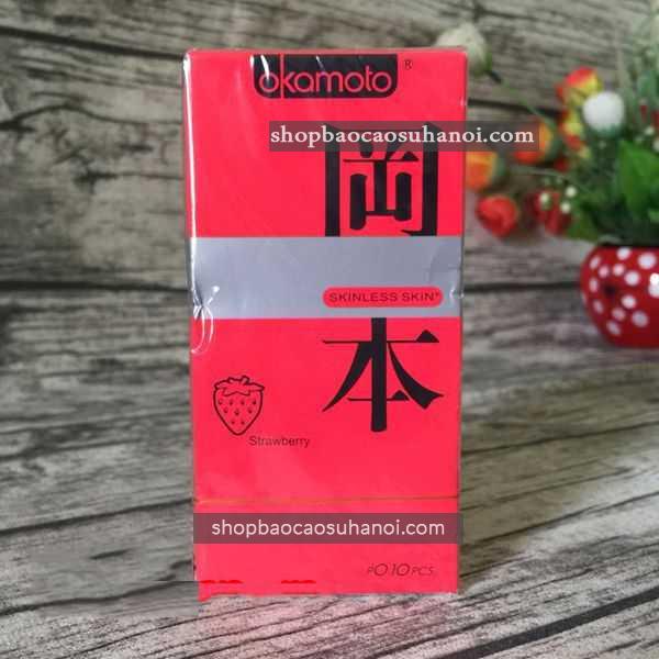 Bao cao su Okamoto strawberry huong dau2 3 1-shopthanhtung